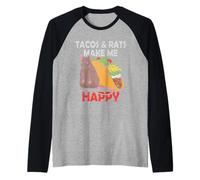 Tacos Y Ratas Lindo Mascotas Rata Amante Mexicano Comida México Camiseta Manga Raglan
