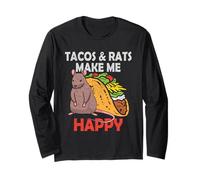 Tacos Y Ratas Lindo Mascotas Rata Amante Mexicano Comida México Manga Larga