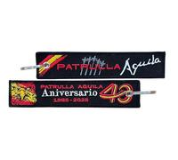 Tacro ¡ EDICIÓN LIMITADA Llavero Bordado Militar Aeronáutico Patrulla Águila, 40 Aniversario 1985-2025, negro, 14,5 cm