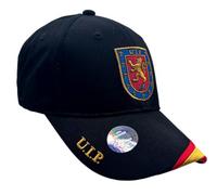 Tacro Gorra Policía Nacional, UIP Uinidad de Intervencion Policial, Negro, con Escudo Bordado y Bandera Española