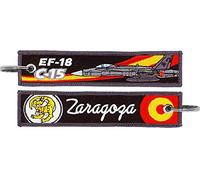 Tacro Llavero Bordado Ejército del Aire Español ALA 15 Zaragoza EF-18 C-15 Negro