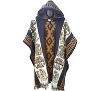 TACSTRUN Poncho con capucha azteca para hombre, capa de capa vintage, manga murciélago, chal, a la moda, de punto, con capucha, Varios colores, X-Large