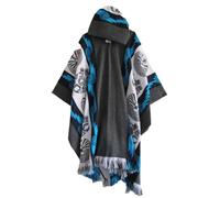 TACSTRUN Poncho con capucha azteca para hombre, capa de capa vintage, manga murciélago, chal, a la moda, de punto, con capucha, Gris, Medium