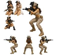 Tactical Beauty - Figura coleccionable de escritorio, mini figura de soldado táctica, miniatura de fusilero femenino, estatua de las fuerzas especiales armadas, soldado táctico del ejército