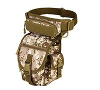 Tactical Big Capacity Waist Pack MOLLE Thigh Drop Leg Bag Adjustable Strap Waist Fishing Packs for Outdoor Camping Motorcycle Riding Fishing-ACU(Tan-Digi)