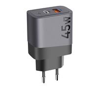 Tactical Cargador de pared GaN USB + USB-C 45W Microgrid, Gris oscuro