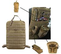 Tactical Expedition Car Vehicle Seat Back MOLLE Organizer With Bottle/Flashlight/Recycle Pouch - Airsoft Paintball Temporary Armed Depot Universal Seat Storage Cover