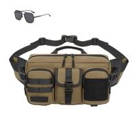 Tactical Fanny Pack for Men,Military Waist Bag with Adjustable Strap,for Hiking Climbing Fishing Cycling Hunting (Brown)