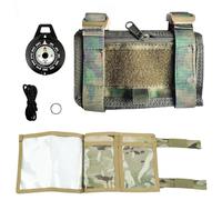 Tactical Forearm Map Case with Waterproof Micro Compass & Clear Window - Adjustable Arm Sleeve Navigation Pouch for Outdoor, Hiking(MC+Compass)