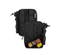 TACTICAL GEEK Block E4.0 EDC - Riñonera compacta con banda elástica, bolsa de herramientas con cremallera de nailon de doble dirección, organización multiusos, color negro