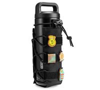 TACTICAL G XT11 Portabotellas táctico de Ancho Ajustable de 7-15 cm Bolsa Militar Molle de Nylon 500D para Botellas de Agua con Correa elástica Ajustable Bolsa para hervidor de Agua para Escalada