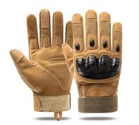 Tactical Gloves with Soft Knuckle Protection, Indestructible Tactical Gloves for Men, High Sensitivity Touch Screen Training Glove for Outdoor Sports, Riding and Training (Full -Sandy Brown,M)