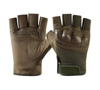 Tactical Gloves with Soft Knuckle Protection, Indestructible Tactical Gloves for Men, High Sensitivity Touch Screen Training Glove for Outdoor Sports, Riding and Training (Half -Army Green,L)