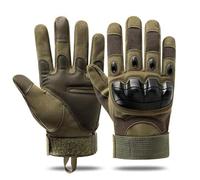 Tactical Gloves with Soft Knuckle Protection, Indestructible Tactical Gloves for Men, High Sensitivity Touch Screen Training Glove for Outdoor Sports, Riding and Training (Full -Army Green,XL)