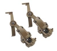 Tactical Helmet ARC Rail Adapter, Multi-Angle Rotation Headphones Holder with COMTAC 3 Headsets Ops Core ARC(Brown)