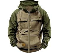 Tactical Hoodies for Men, Men's Tactical Sweatshirt,New Zipper Hoodies,Quarter Zip Hooded Pullover,with Pocket (XL,Khaki-1)