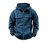 Tactical Hoodies for Men, Men's Tactical Sweatshirt,New Zipper Hoodies,Quarter Zip Hooded Pullover,with Pocket (M,Blue)