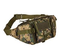 Tactical Waist Pack Military Bag Army Waist Portable Fanny Bags for Daily Life Sports Cycling Camping Hiking Hunting Fishing-BK(W Digi)