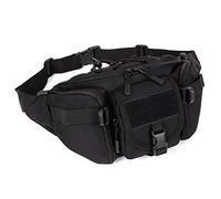 Tactical Waist Pack Military Bag Army Waist Portable Fanny Bags for Daily Life Sports Cycling Camping Hiking Hunting Fishing-BK(B)