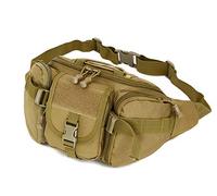 Tactical Waist Pack Military Bag Army Waist Portable Fanny Bags for Daily Life Sports Cycling Camping Hiking Hunting Fishing-BK(Tan)