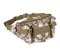Tactical Waist Pack Military Bag Army Waist Portable Fanny Bags for Daily Life Sports Cycling Camping Hiking Hunting Fishing-BK(Desert Digi)