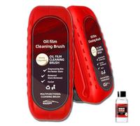 Tactical Windshield Cleaner,Automotive Oil Film Cleaning Brush,With 50ML Replenisher,Improves Clarity (2pcs)