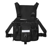 Tacticals Chest Rigs - Bolsa de deporte para mujer y hombre, arnés para el pecho, bolsa de pecho de gran capacidad, Reflectante negro