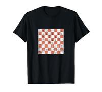 Tácticas de ajedrez de Mitad Camiseta gráfica económica, Hombre, Negro, L