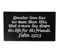 Táctico John 15:13 BNW Combate moralidad Militar Broche Bordado de Gancho y Parche de Gancho y bucle de cierre
