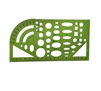 Tactics - Plantilla de regla reutilizable de plástico para estudiantes, color verde transparente, mejora la calidad de vida