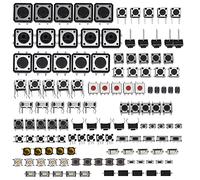 Tactile Push Button Switches 25 Values, Momentary Micro Switch Assortment Kit with 12V 50mA Rating, Flame Retardant PP Material, for DIY Electronics, Remote Controls, Appliances (125)