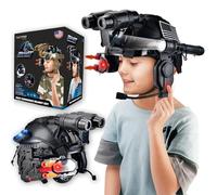 Tactipro Juego de casco de policía para niños, soldado del ejército SWAT. Incluye linterna de accesorios extraíbles, mira LED megáfono, pistola de juguete de dardos y 4 prismáticos, para horas de