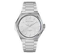 TACTO Specht & Söhne - Reloj de pulsera para hombre Randa 751 Movt ultrafino de acero inoxidable, resistente al agua hasta 100 m, color zafiro, Plateado y blanco, pulsera