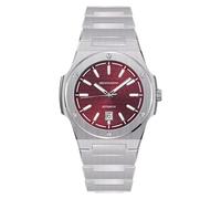 TACTO Specht & Söhne Reloj deportivo de diseño único para hombre, Japón NH35 Movt, reloj mecánico automático de pulsera, cristal de zafiro color azul, resistente al agua 50 m, rojo vino, pulsera