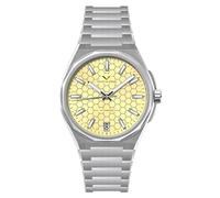 TACTO Specht & Söhne - Relojes automáticos para hombre, esfera Honenycomb de acero inoxidable NH35 Movt, relojes mecánicos impermeables a 50 m para hombre, Amarillo-panal, pulsera