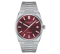 TACTO Specht&Sohne - Relojes mecánicos para hombre de 37 mm, acero inoxidable NH35 Movt, cristal de zafiro, resistente al agua hasta 50 m, Rojo viento, pulsera