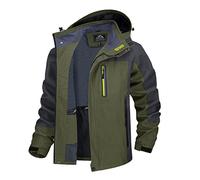 TACVASEN Chaqueta Hombre Entretiempo Chaqueta Impermeable Hombres Softshell Golf Mens Jacket Cortavientos Running Ropa de Trabajo Verde Militar, M