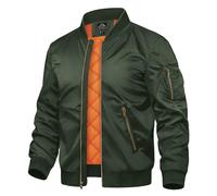 TACVASEN Chaqueta Militar Chaqueta Bomber para Hombre Chaqueta Informal de Primavera Chaqueta Táctica Clásica Airsoft Verde Oliva,M