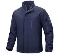 TACVASEN Chaqueta Militar Chaqueta Polar Impermeable para Hombre Chaqueta Táctica de Invierno Chaqueta Bomber Bolsillos Azul Marino,L