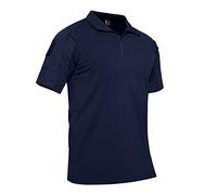 TACVASEN Hombres Ejército Camisa Largo Militar Táctico Combate Camisetas T Shirt Azul Marino