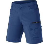 TACVASEN Pantalones Cortos Cargo para Hombre - Pantalones Cortos de Trabajo Informales - Militares con Cintura Elástica - Azul, 32