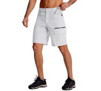 TACVASEN Pantalones de Senderismo para Hombre Bermudas Cortas Pantalones Cortos Cargo de Nailon Ligeros de Secado Rápido con 5 Bolsillos Blanco,32
