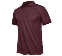 TACVASEN Polo de Secado Rápido para Hombre Camiseta de Golf de Manga Corta Polos Ligeros Polo de Tenis Rojo Vino,XXL