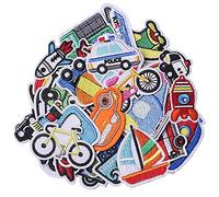 TACVEL 30 parches para planchar para ropa de niños, tema de tráfico, bordado para coser en chaquetas, mochilas, gorras, pantalones vaqueros para decorar la ropa