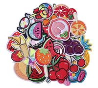 TACVEL 40 parches para planchar de frutas para ropa de niños, tema de frutas, bordado para coser en chaquetas, mochilas, gorras, pantalones vaqueros para decorar la ropa