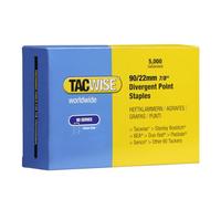 TACWISE 0313 Grapas Galvanizadas de Corona Estrecha Tipo 90/22 mm, Punta Divergente, 22mm, Set de 5000 Piezas