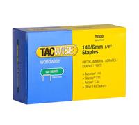 Tacwise 0340 Grapas Galvanizadas Profesionales 140/6mm, Paquete de 5000 | Alambre Plano, Punta de Cincel para Fácil Inserción y Fuerte Sujeción