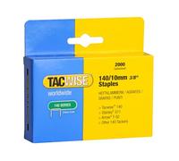Tacwise 0347 Grapas Galvanizadas Profesionales 140/10mm, Paquete de 2000 | Alambre Plano, Punta de Cincel para Fácil Inserción y Fuerte Sujeción