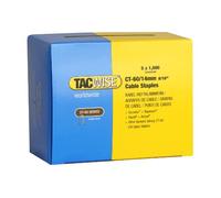 Tacwise 0356 Grapas para Cables galvanizadas y de Puntas divergentes CT-60/14 mm (5 x 1000 Unidades), Metalizado, CT-60 / 14mm, Set de 5000 Piezas
