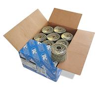 Tacwise 0433 Clavos en Bobina Plana Galvanizados Tipo 3.1 x 90 mm, Punta Diamante, Vástago Anillado, Inclinados 16°, Bobinados con Alambre, Paquete de 4000